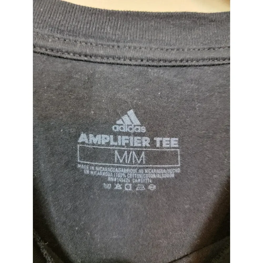 Adidas Amplifier Tee T-Shirt Men's Medium Black Logo Short Sleeve Cotton